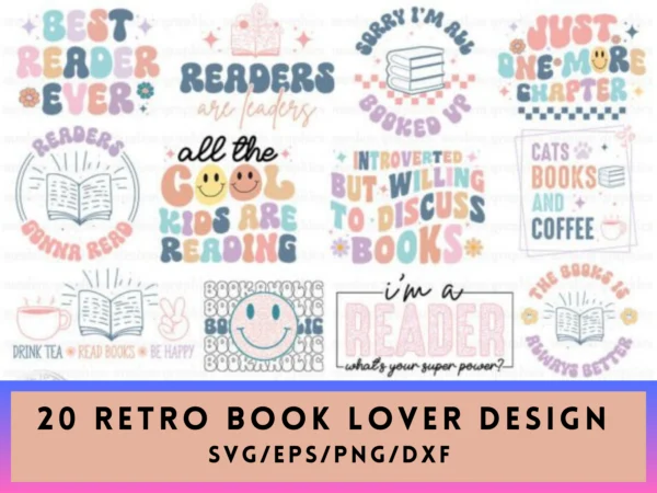 Retro book lover design